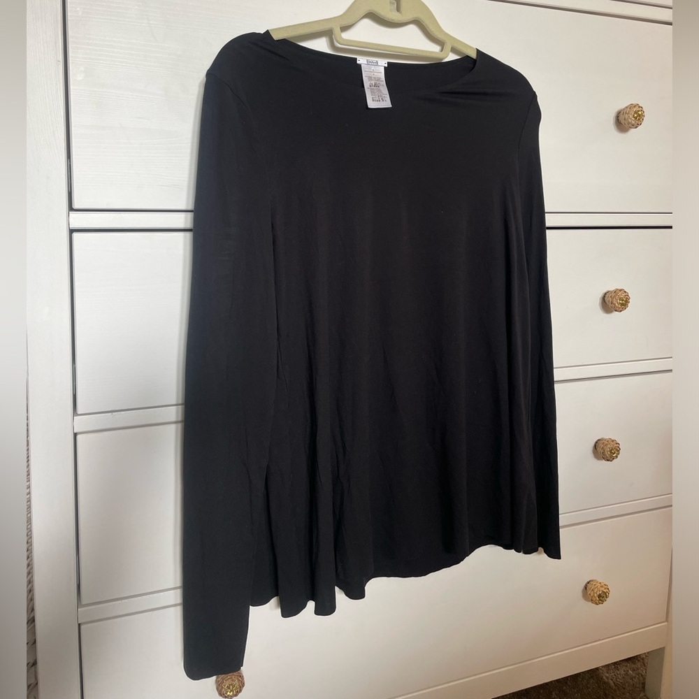 Wolford Black Long Sleeve Scoop Neck Top